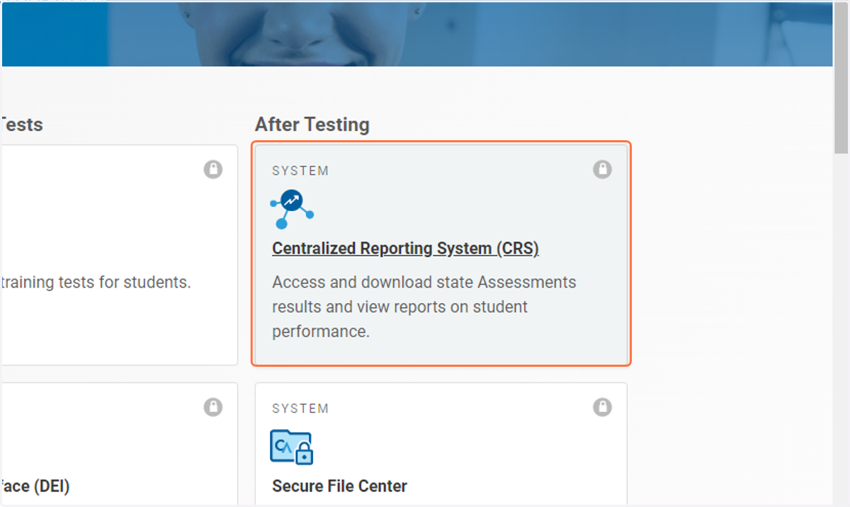 Click on Centralized Reporting System (CRS)