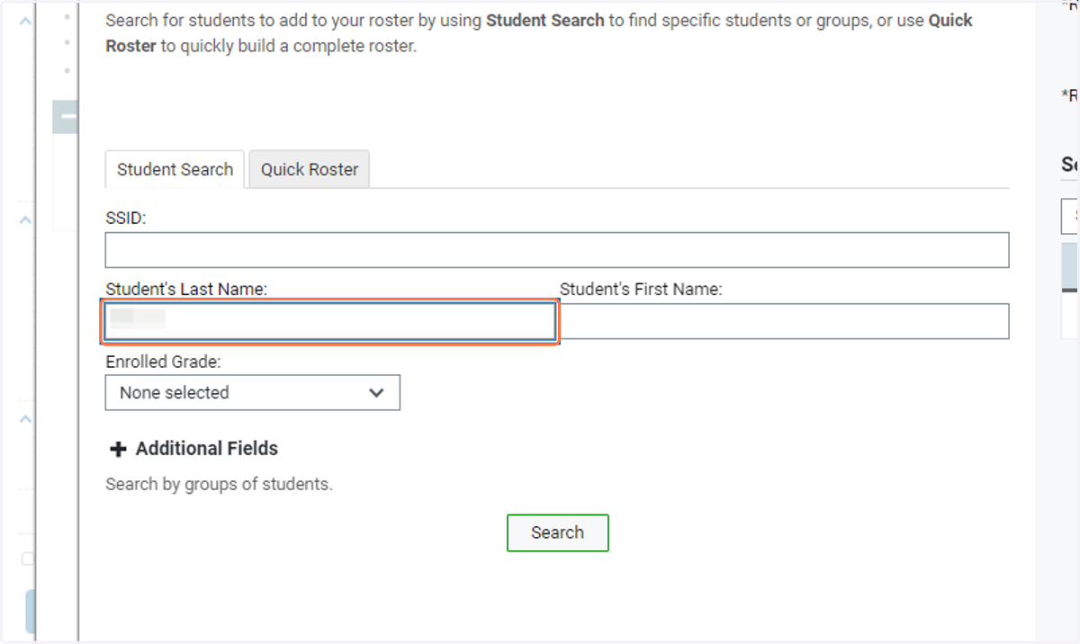 Continue steps 9-12 until all students have been added to the roster