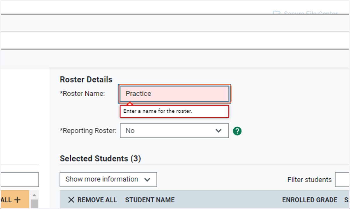Create a name for your roster