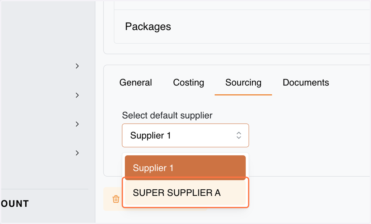 You can choose suppliers you have created. If you do not have a supplier. You can create one here: