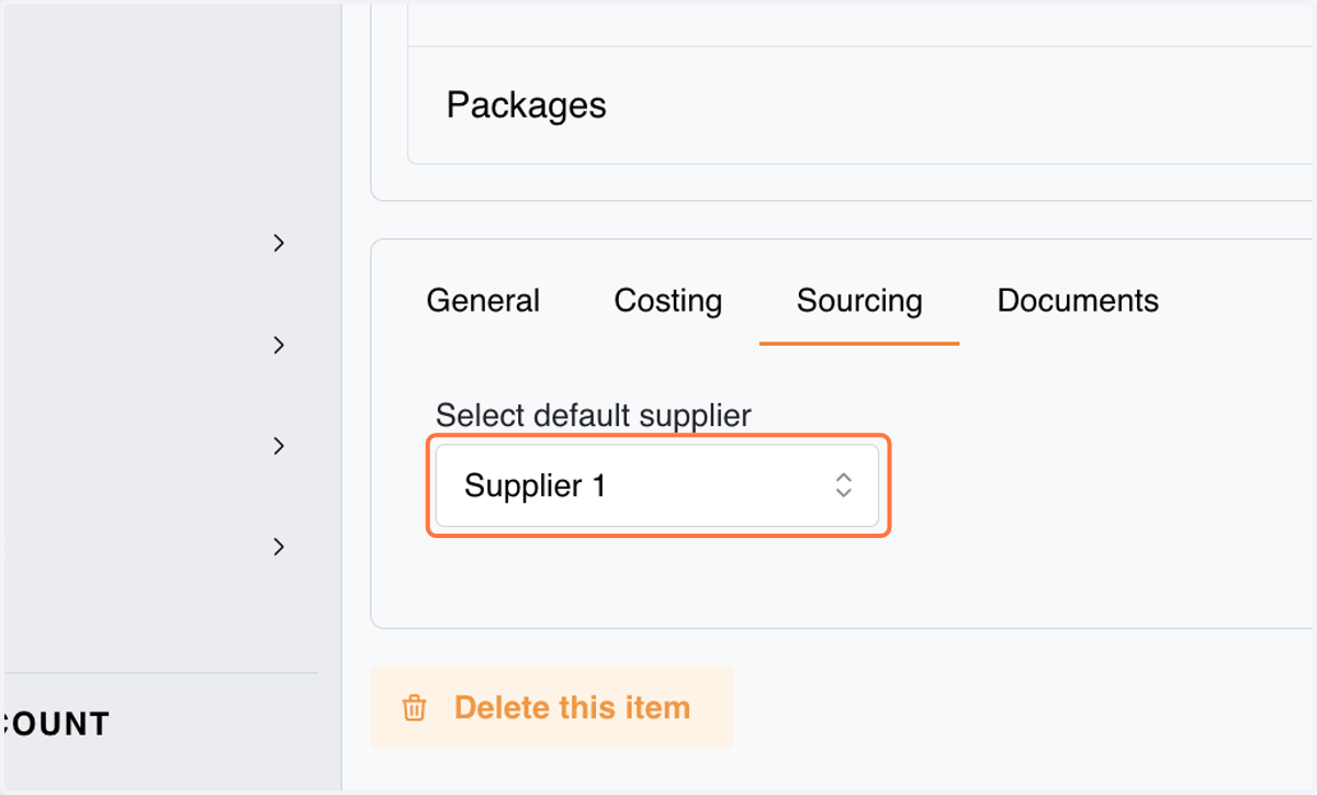 Click on Select default supplier