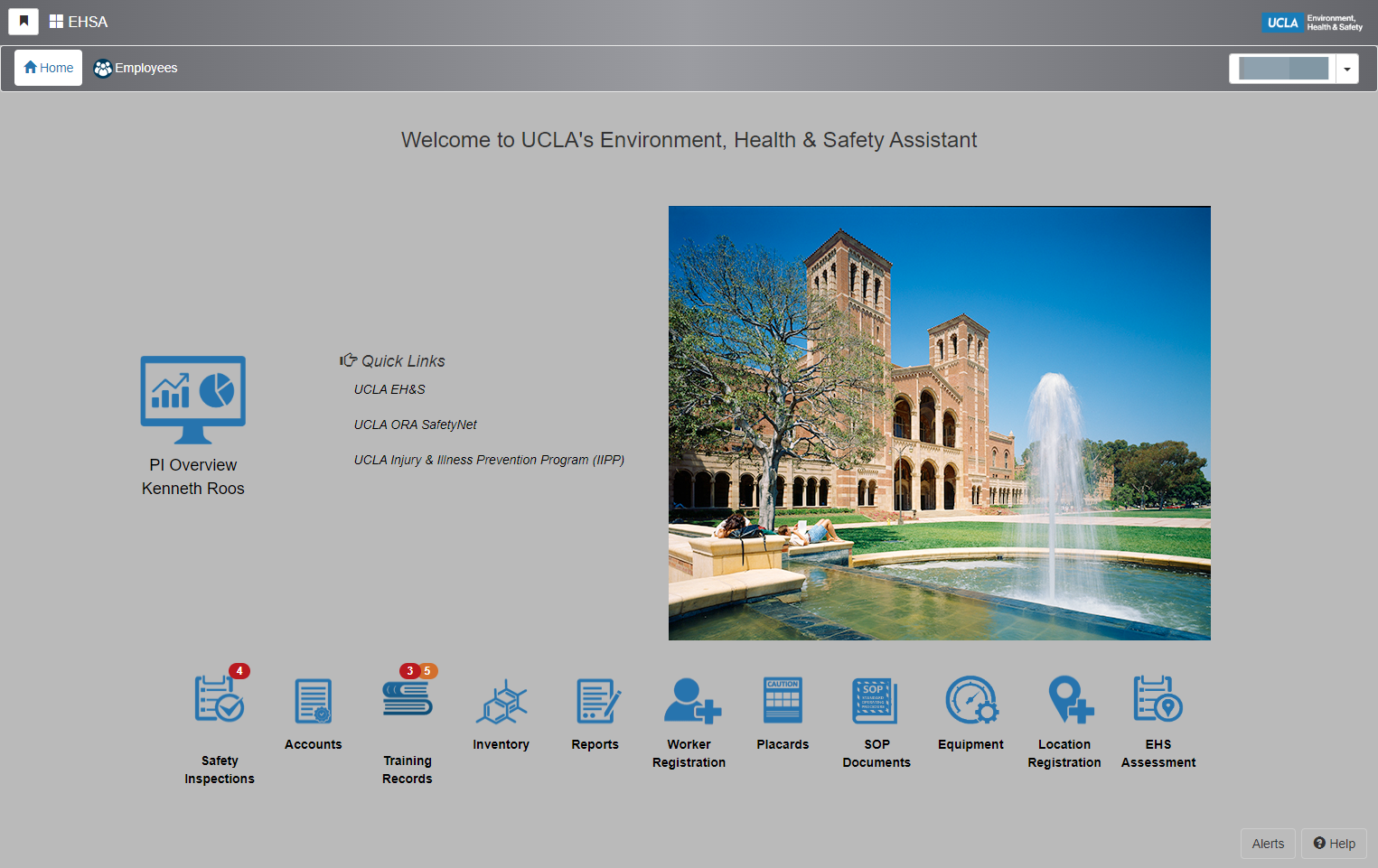 From the homepage, click on "Training Records"