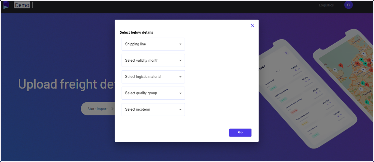 Select the details and click on 'Go'