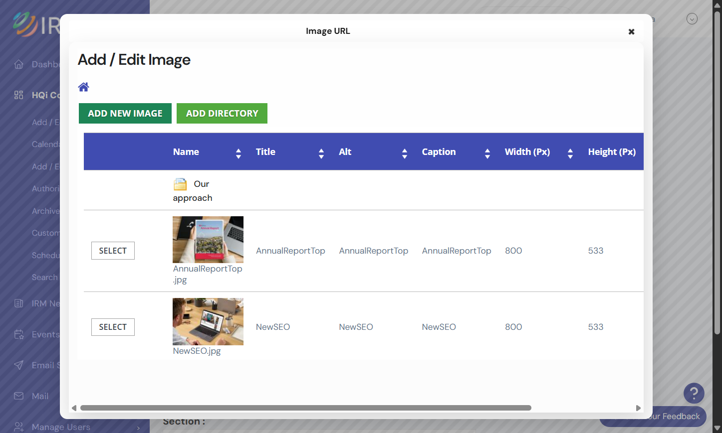 4. On the Add/Edit Image page, select the image that you wish to add.
