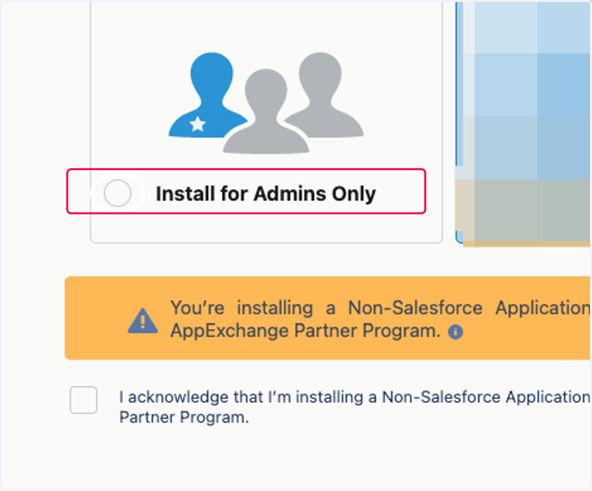 Select Install for Admins Only