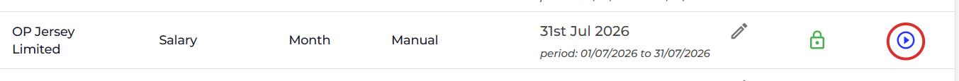 Select the 'Run Payroll' icon on the relevant pay run