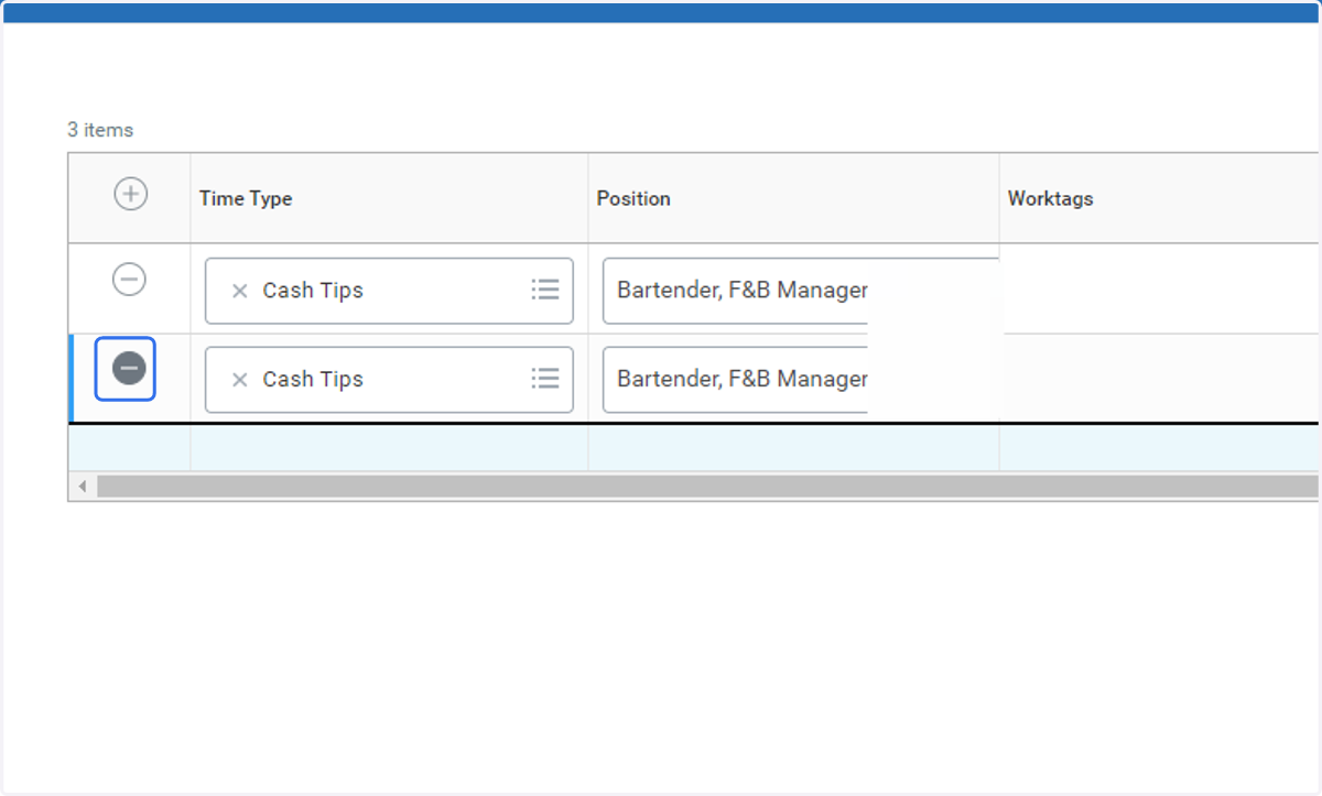 Click on Remove Row