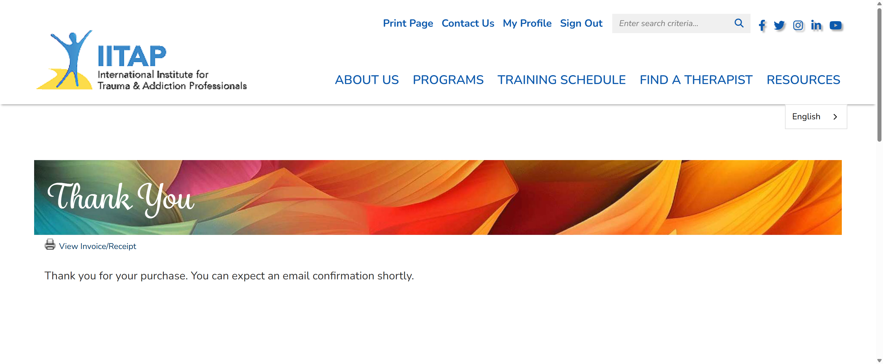 Click on View Invoice/Receipt