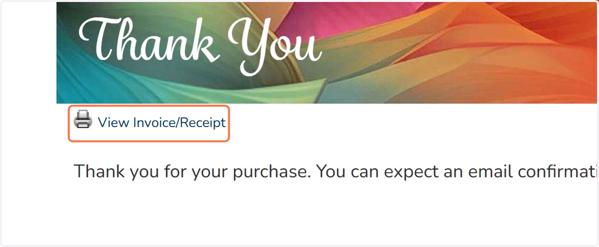 Click on View Invoice/Receipt