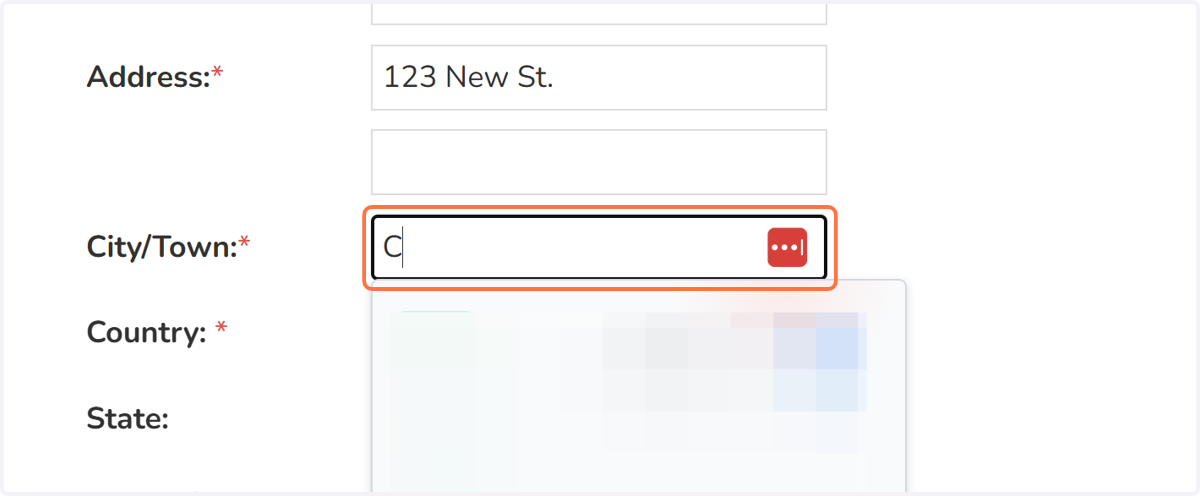 Fill out all "Required" text fields