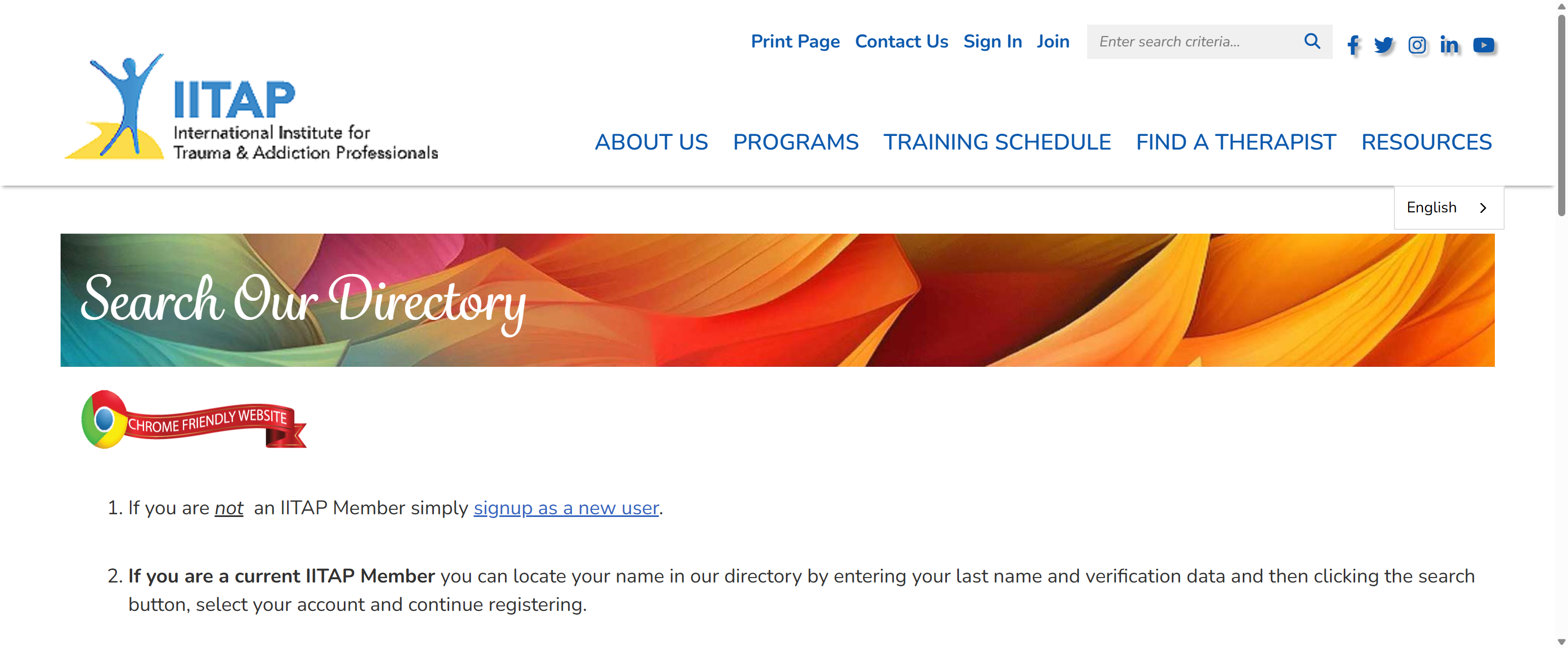 Click on signup as a new user