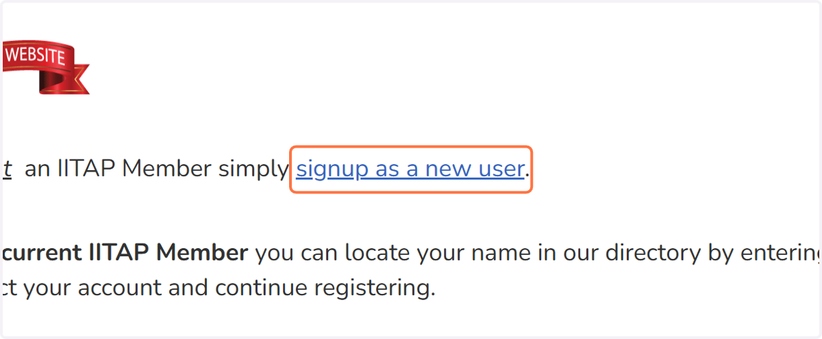 Click on signup as a new user