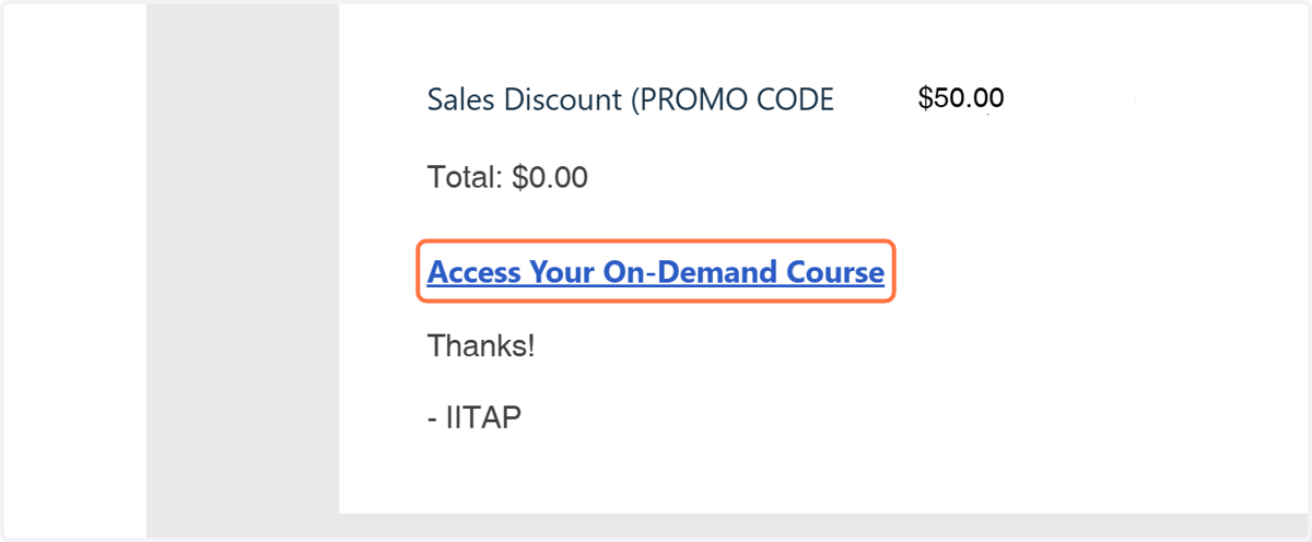 Click on Access Your On-Demand Course