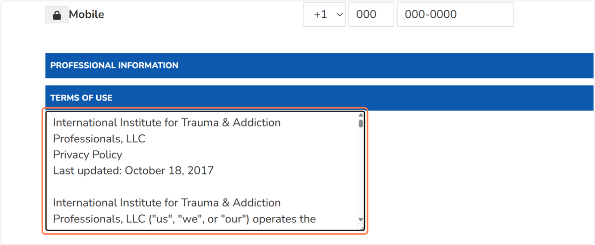 Read the Terms of Use