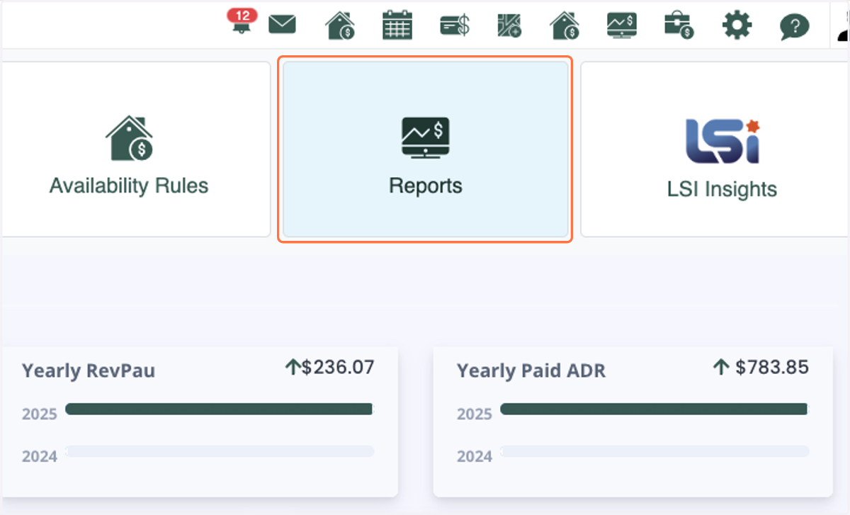 Click on Reports