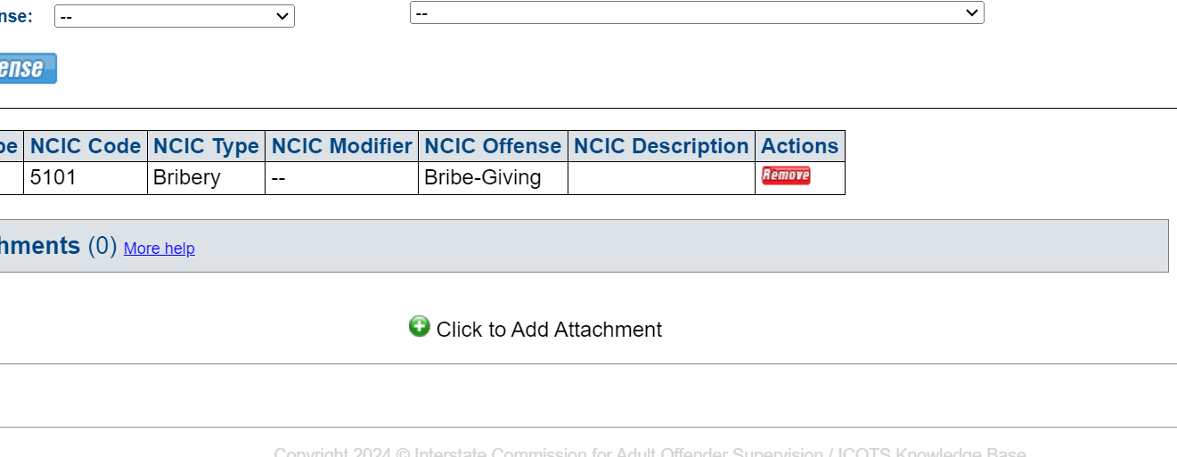 Click on 'Add' to provide details of the new crime.