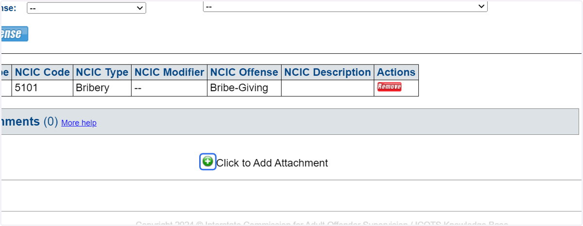Click on 'Add' to provide details of the new crime.