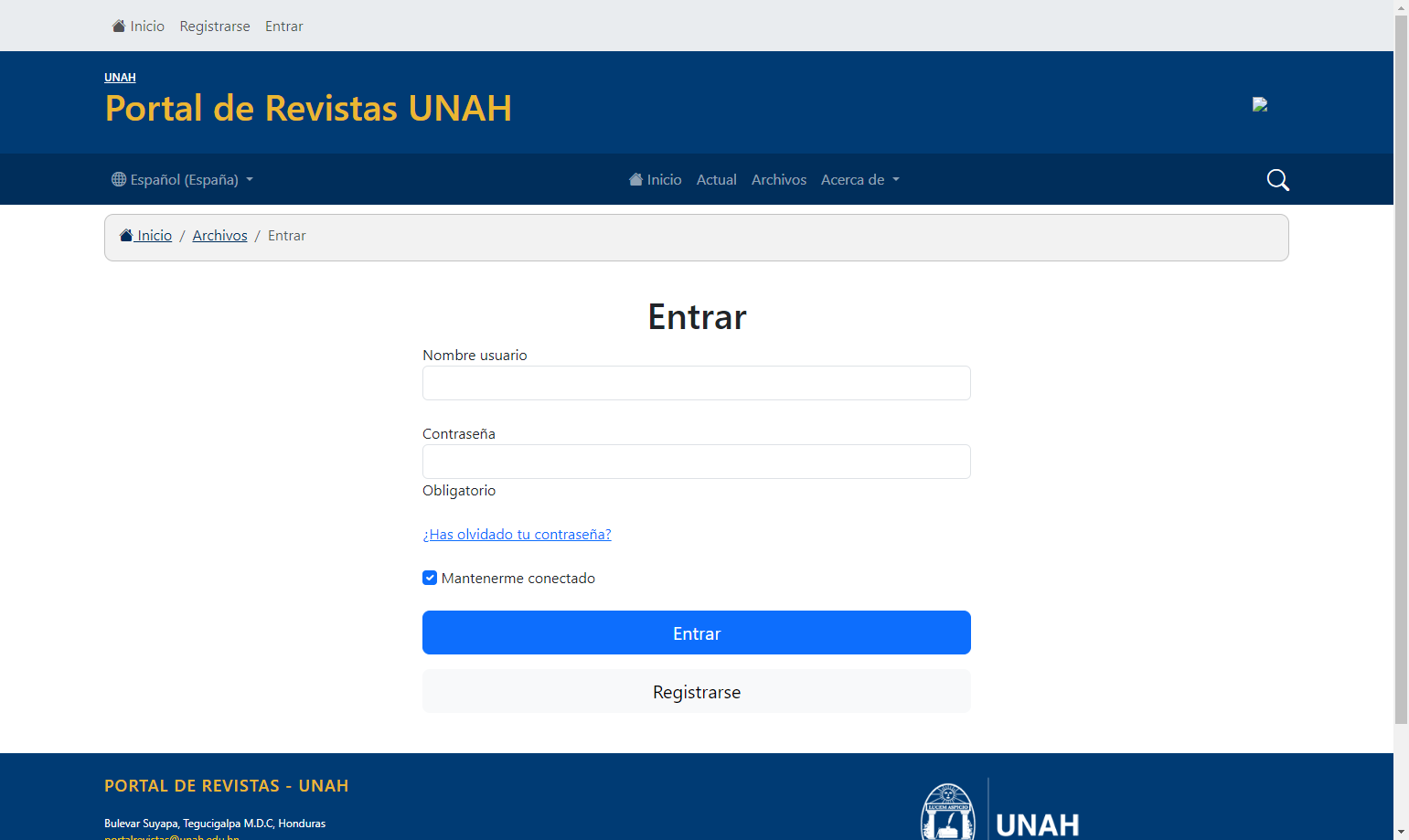 Inicia sesión con tu usuario y contraseña