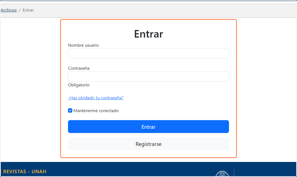 Inicia sesión con tu usuario y contraseña