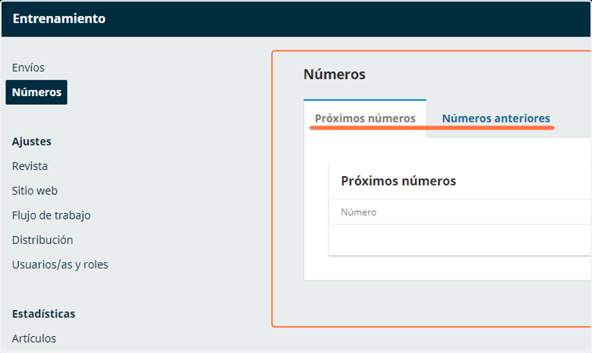 Gestión de números