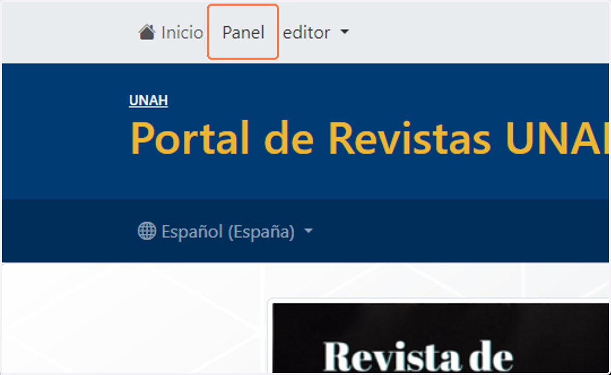 Haz clic en Panel
