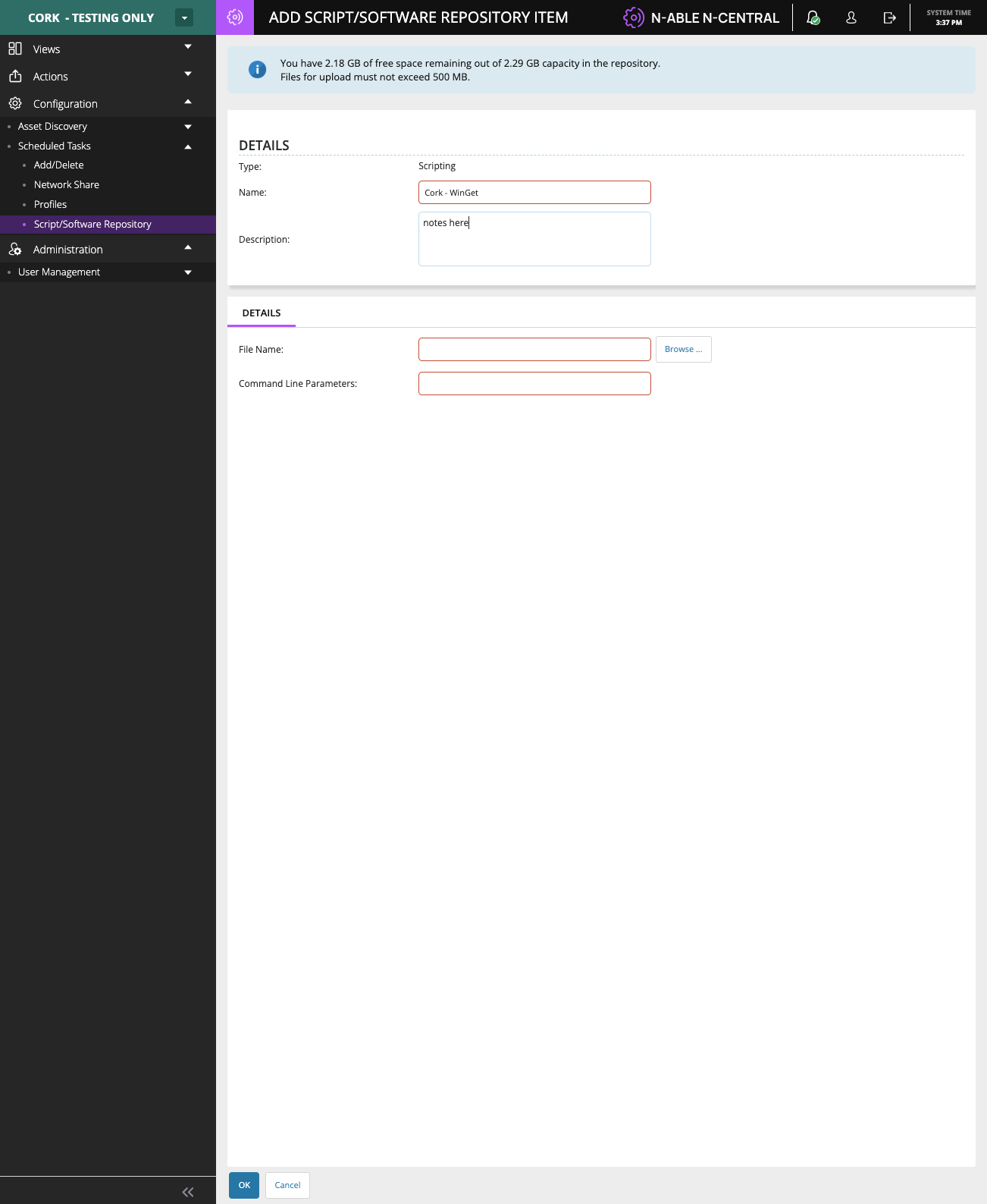 A. Paste text into input B. Type a description of your choosing