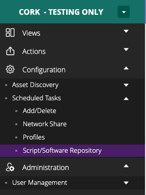 Click on Script/Software Repository
