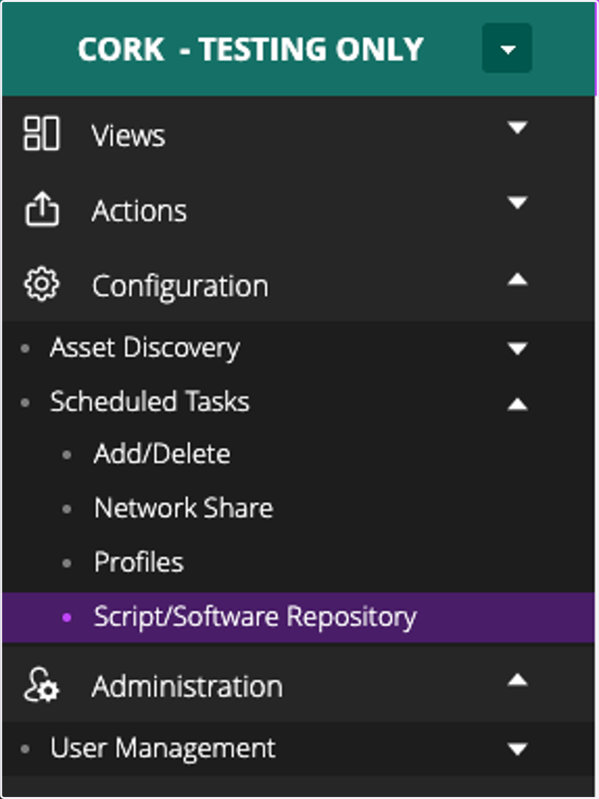 Click on Script/Software Repository