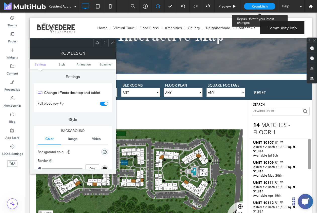 Click on Republish (or Publish) to send your changes live