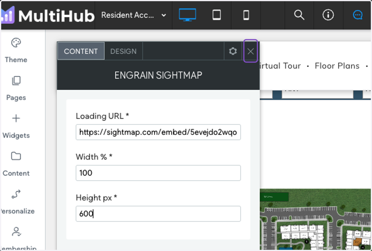Exit out of the widget settings