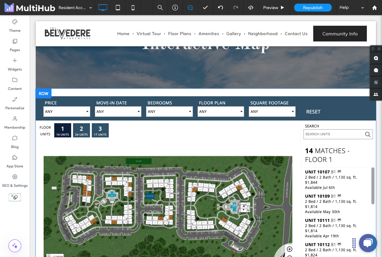 Now the interactive map should fill the page
