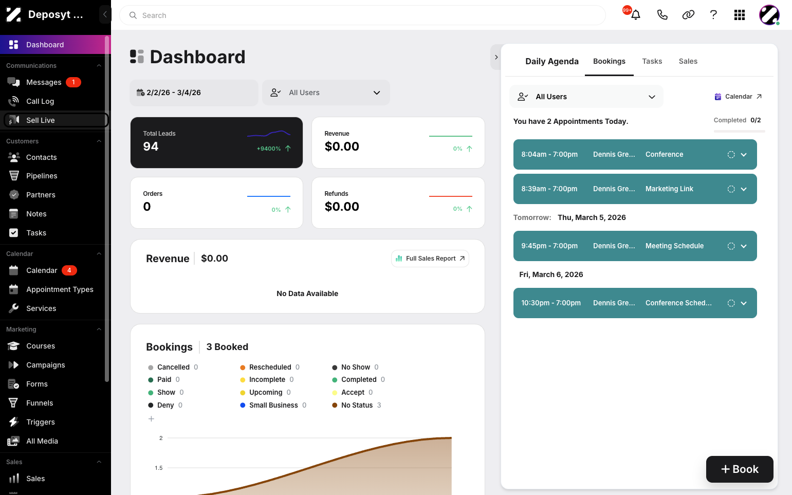 Step 1: On your Dashboard, navigate to the Sell Live tab under the Communications section.