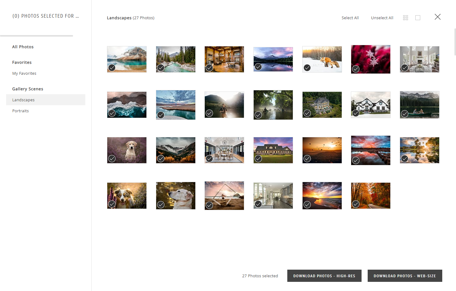 Or you can select and unselect individual photos.