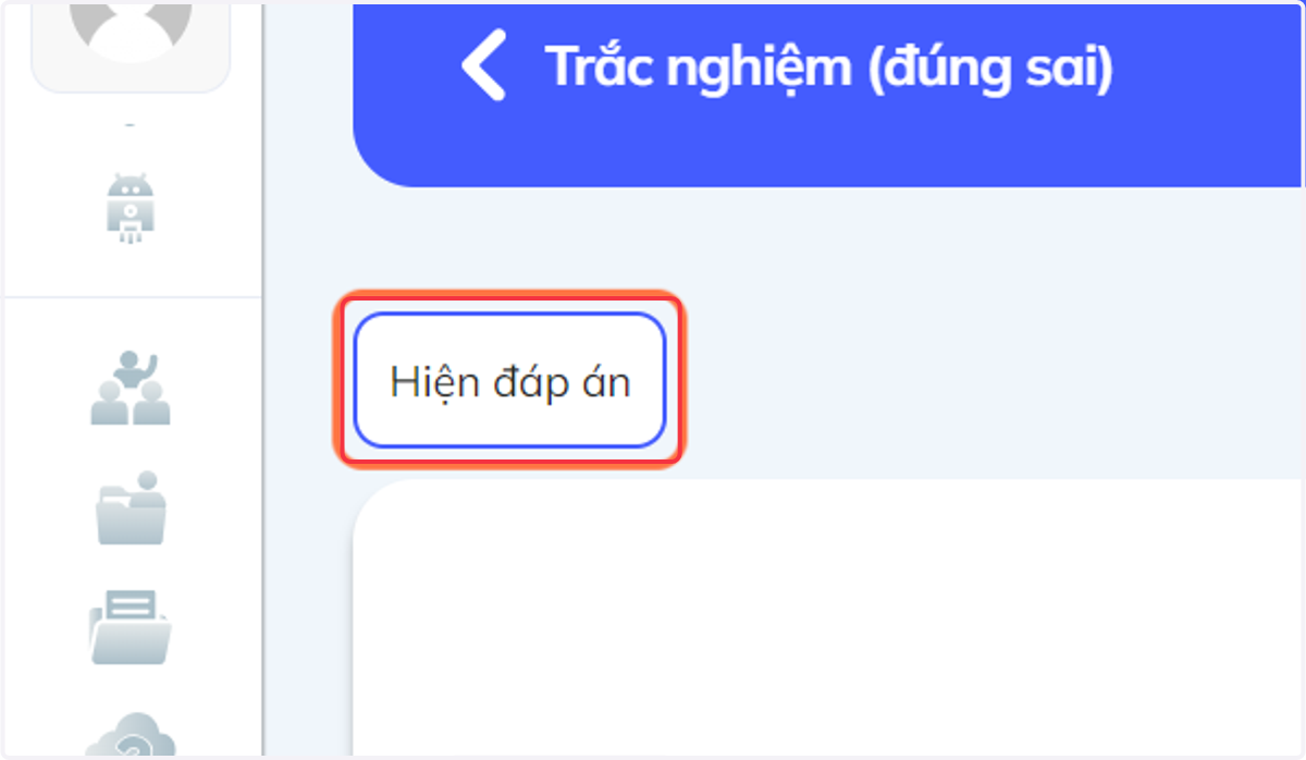 Nhấn chọn "Hiện đáp án" để kiểm tra đáp án
