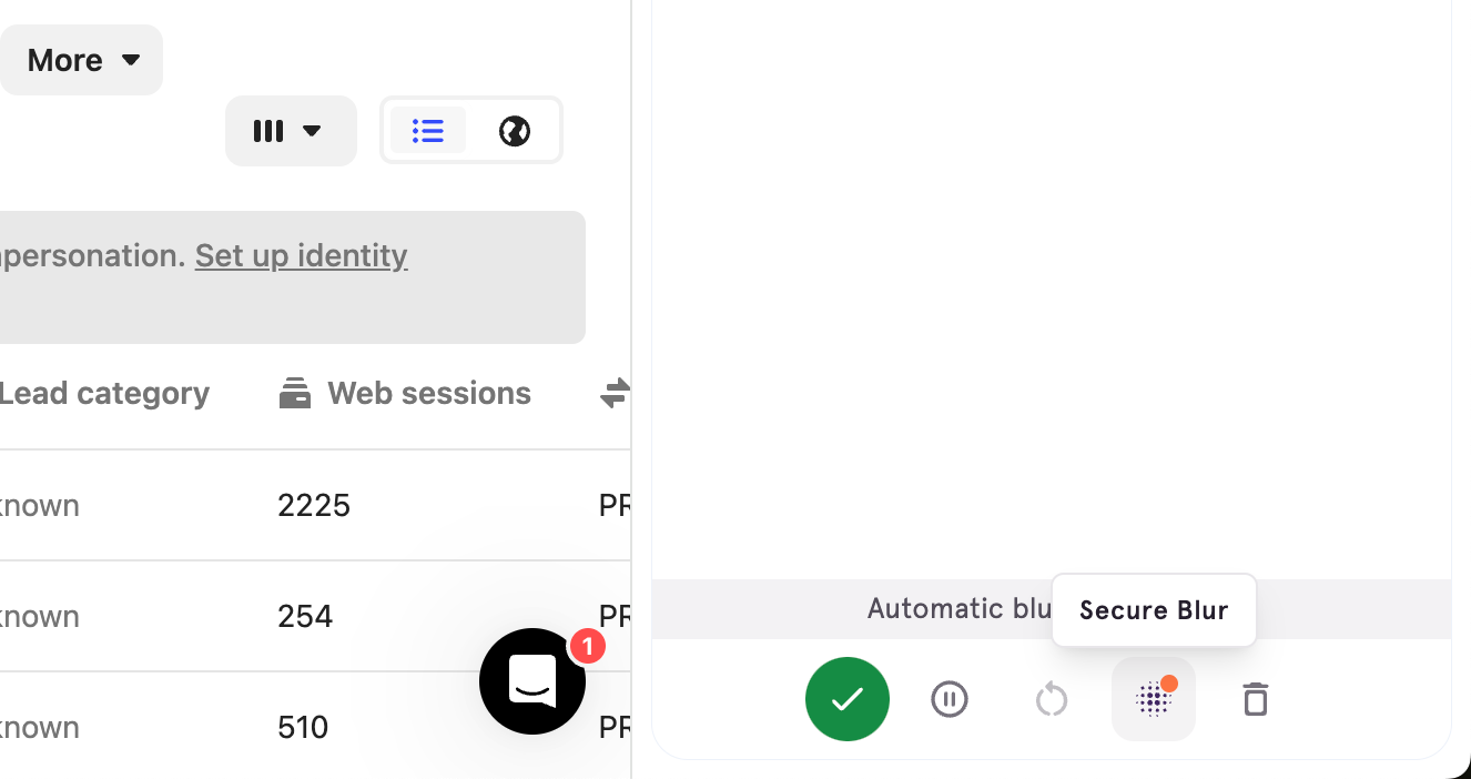 In your Sidepanel, select Live Blur