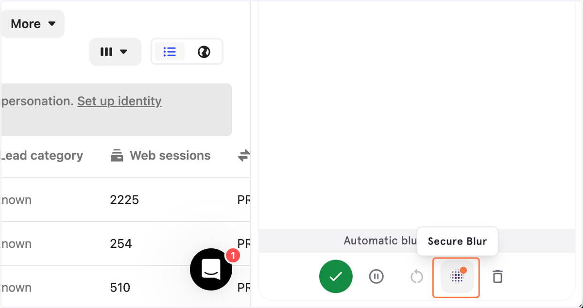 In your Sidepanel, select Live Blur