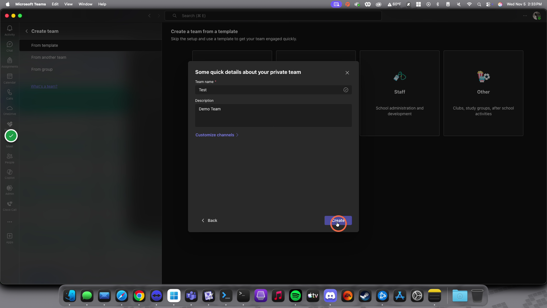 Click "Create"