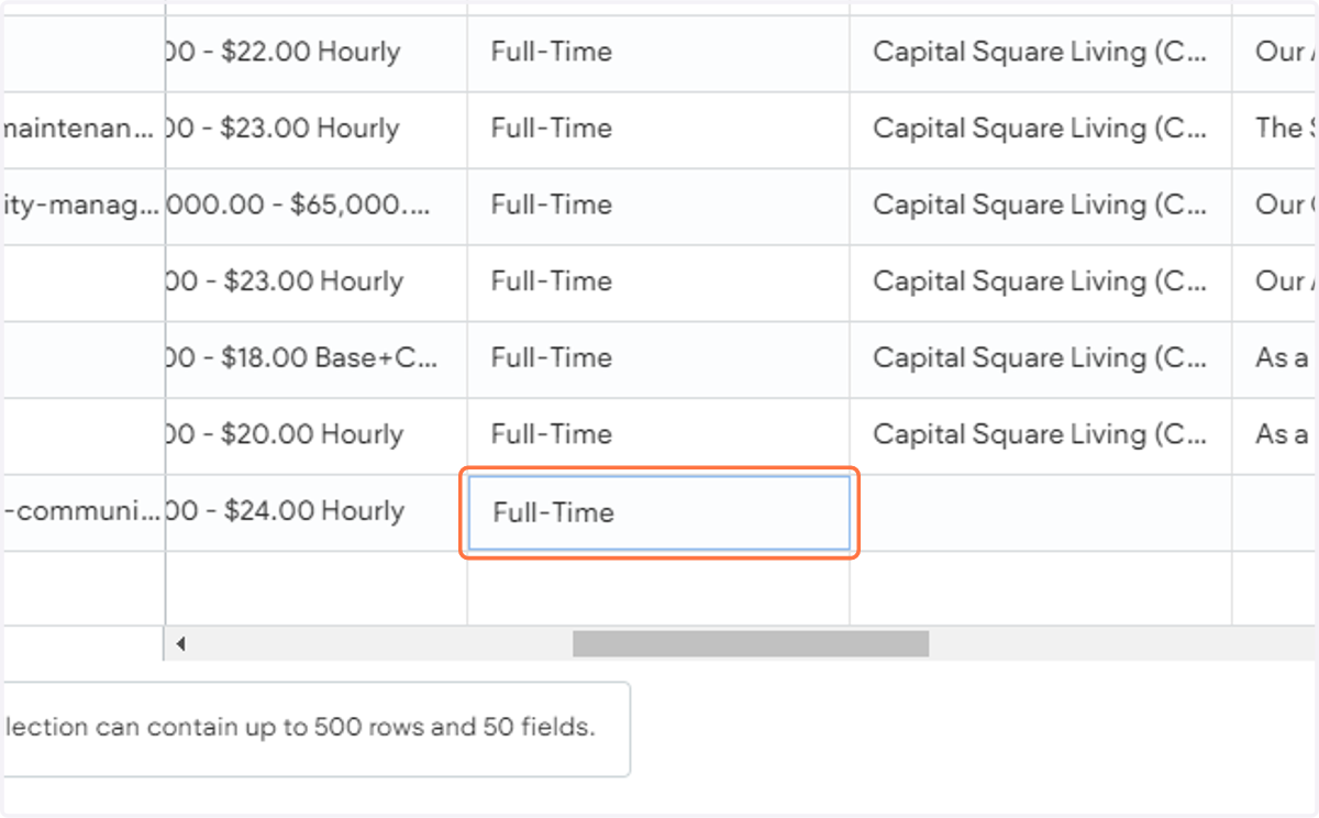 Type "Full-Time" under Position Type
