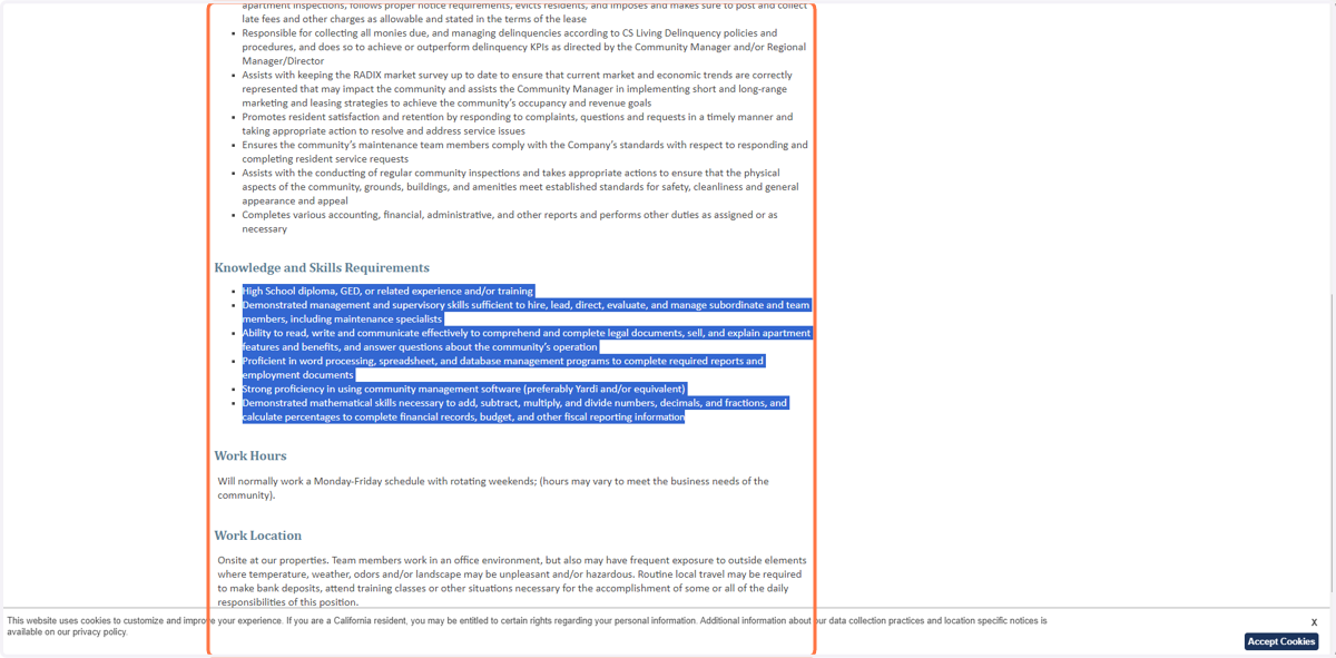 Click on "Knowledge and Skills Requirements"