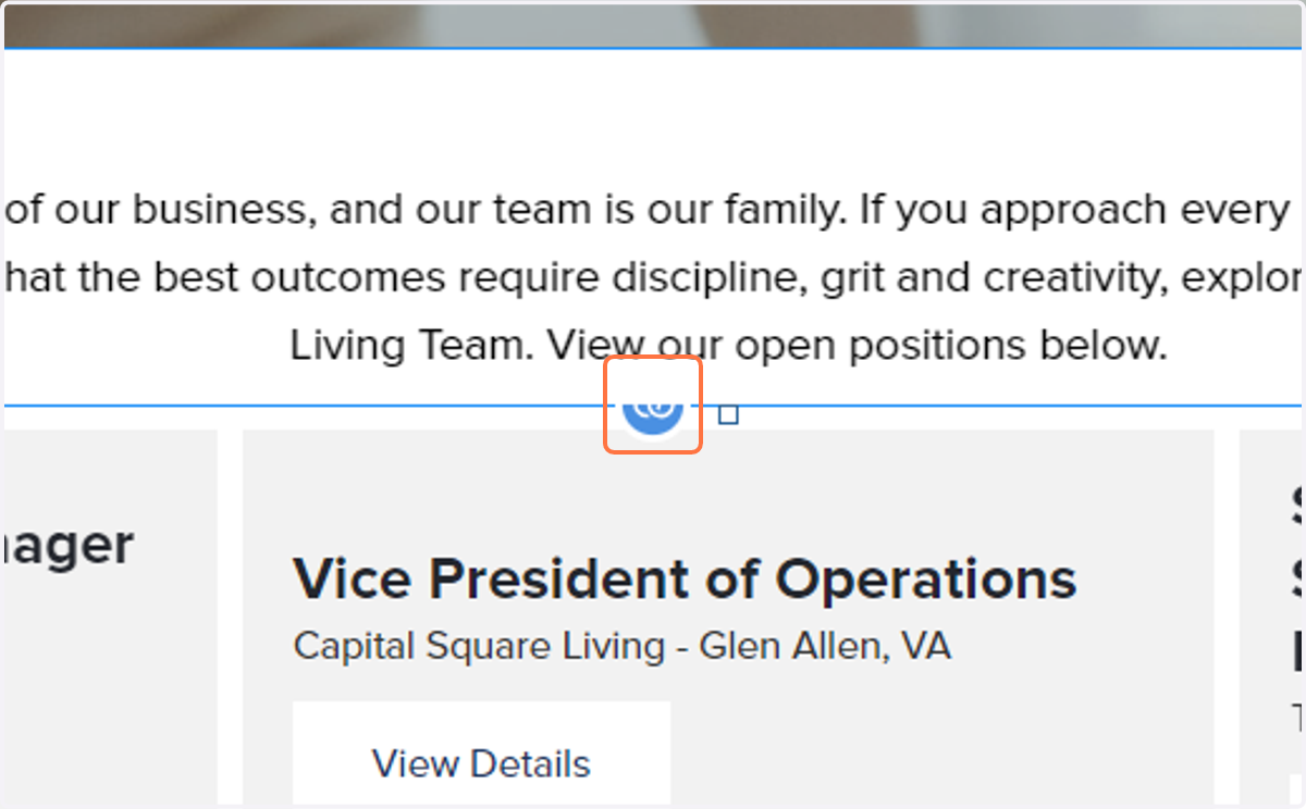 Click on the LINK ICON or go to CONTENT > COLLECTIONS > choose Careers: Open Positions
