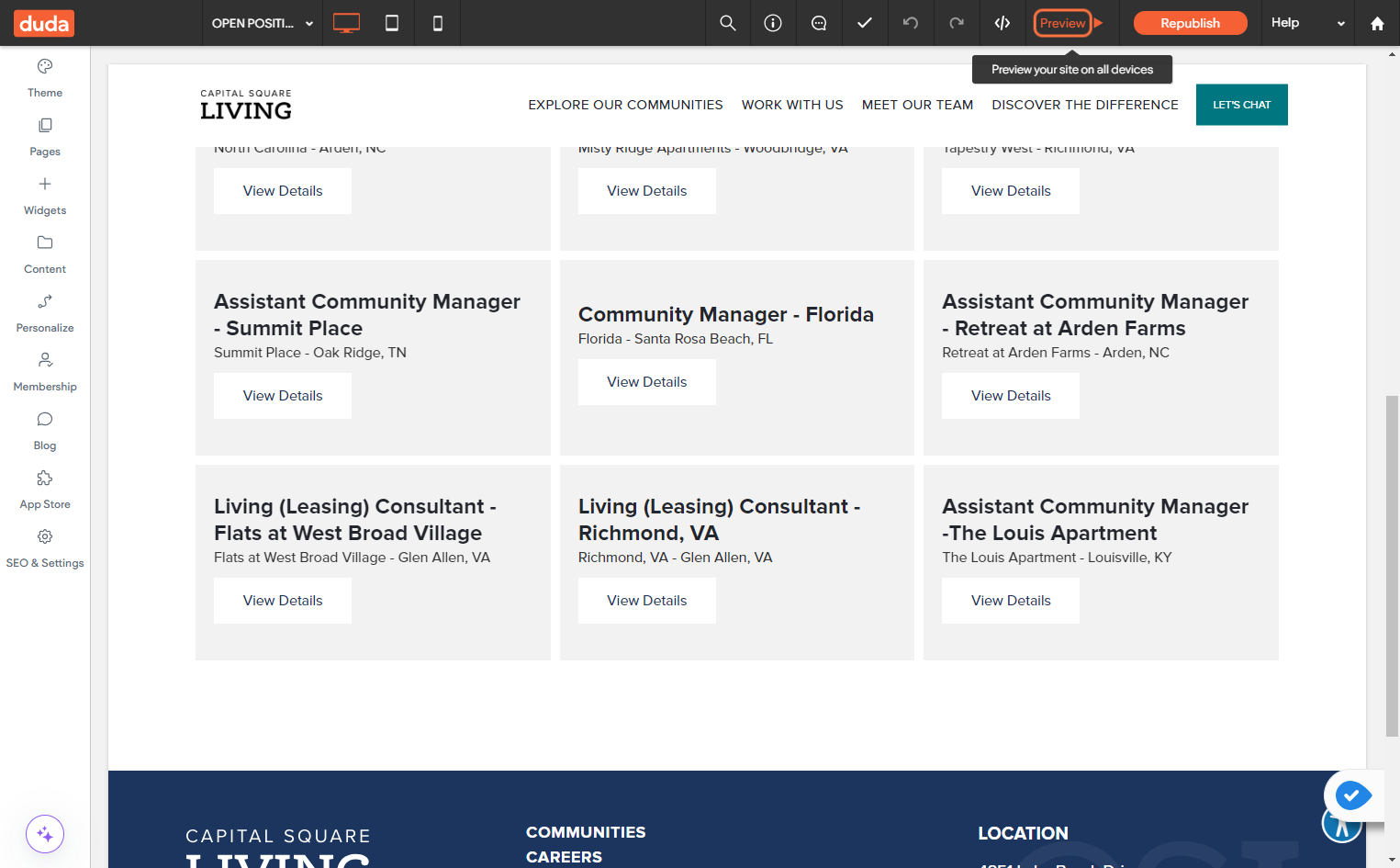 Click on "Preview" to check the Position created is working