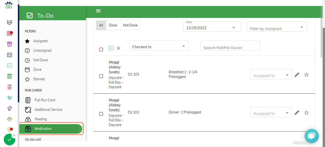 You are able to perform the same steps for a medication list by selecting, "Medication" on the main to-do screen.