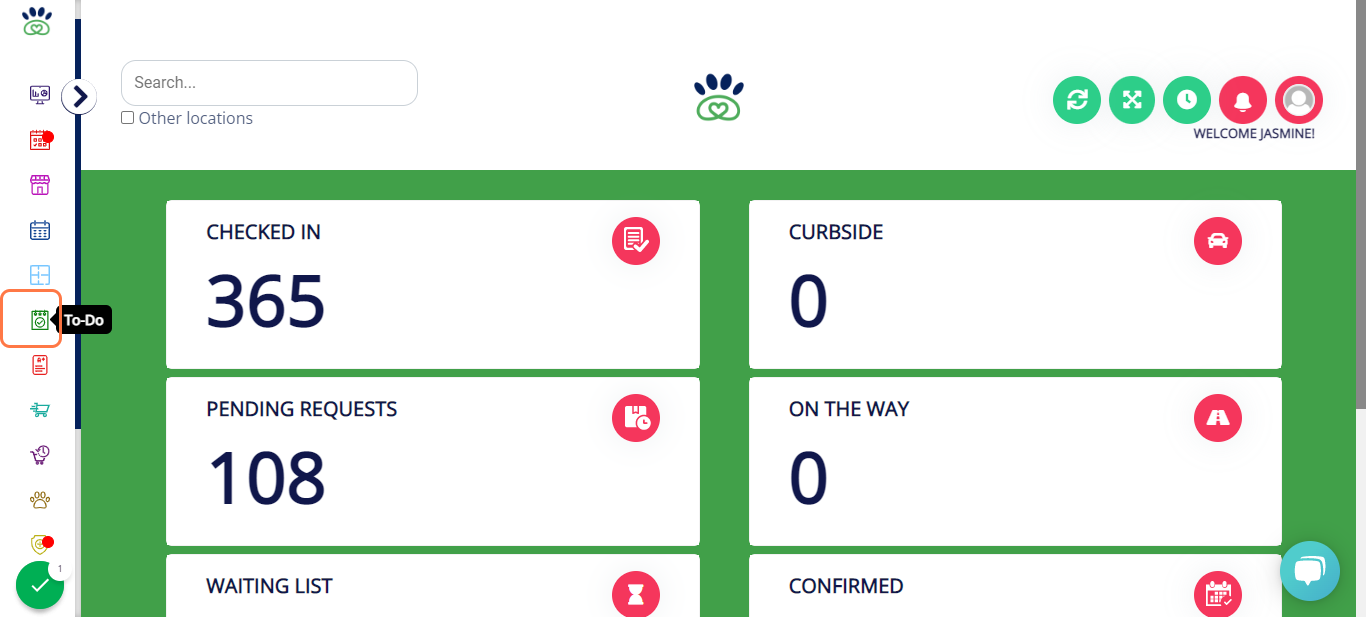 Click on the "To-Do" option at the left side of your dashboard screen.