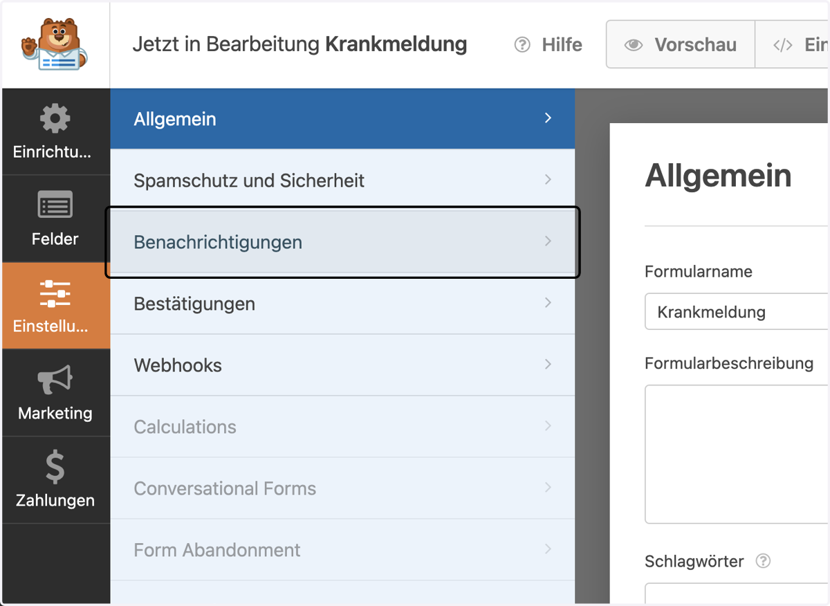 Select "Notifications"