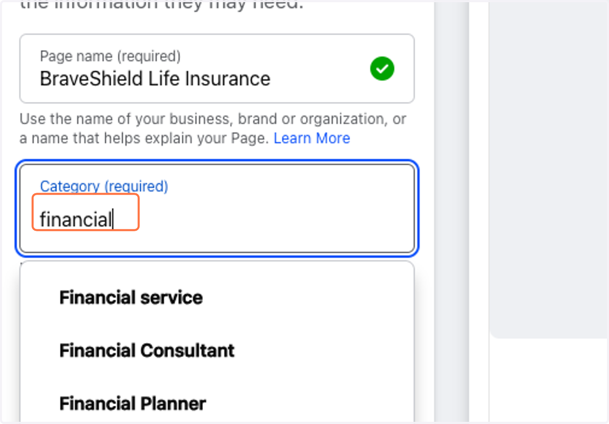 Type "financial"