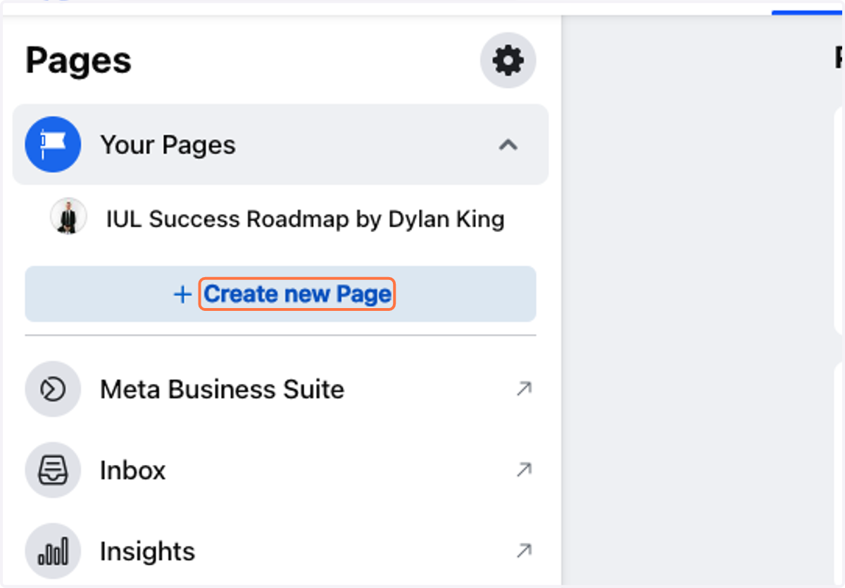 Click on Create new Page