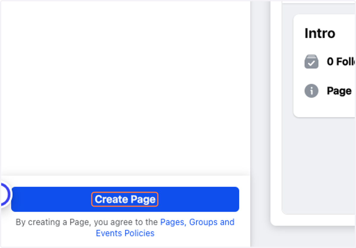 Click on Create Page