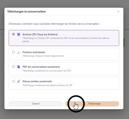 Choisissez votre format de téléchargement.