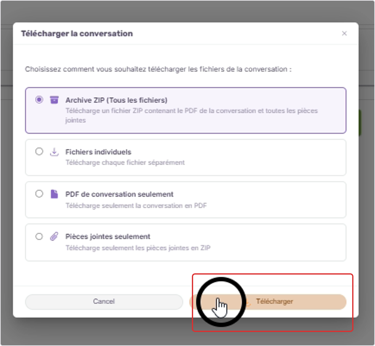 Choisissez votre format de téléchargement.