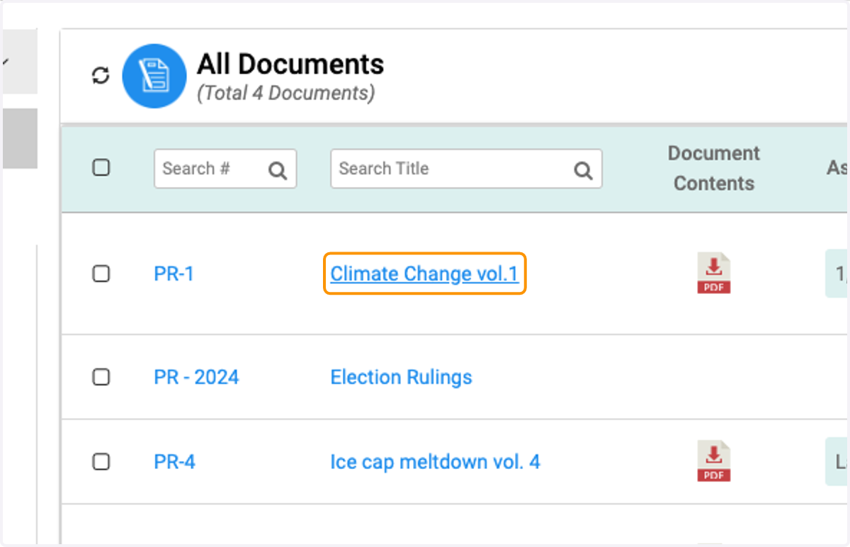 Click on the document